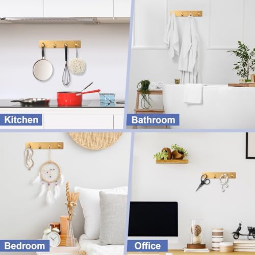 Key Holder with 4 Hooks, Adhesive Key Hanger Organizer - Image 4