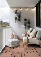 FloorPops 11.8-in by 11.8-in Straight Groove Coffee Interlocking Deck Tiles - Image 4