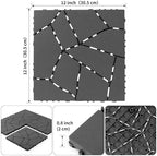 44 Pack Gray 12x12 Stone Style Interlocking Plastic Deck Tiles, DIY Snap - Image 6