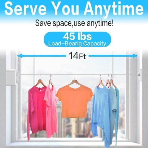 JOOM Retractable Clothesline Indoor, Dual 2 x 13.8FT Clothes Lines - Image 3