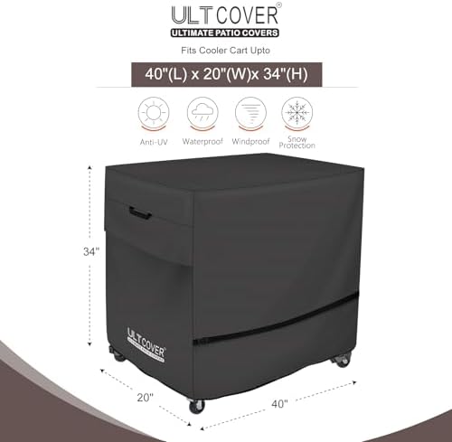 ULTCOVER Waterproof 80-100 Quart Patio Cooler Cart Cover - Image 2