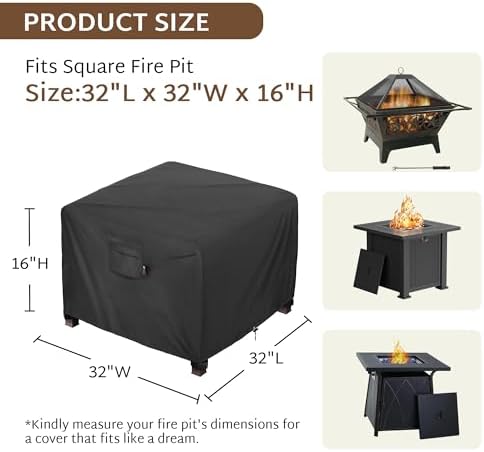 iBirdie Outdoor Fire Pit Cover 32x 32 inch, - Image 2