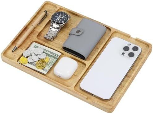 Buqoo Rubberwood Valet Tray for Men by Buqoo