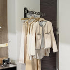 Dr.DJ Wall Mount Coat Hanger Holder Black Clothes Drying Organizer Rack Garment - Image 5