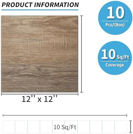 Art3d 10-Pack Peel and Stick Vinyl Floor Tiles, Light Brown Ash - Image 6
