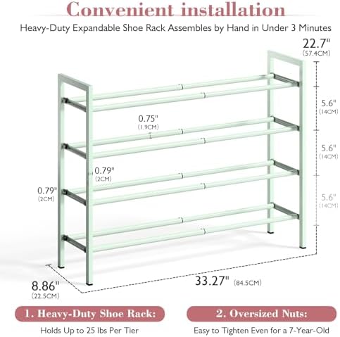 Bumusty 4 Tier Expandable Shoe Rack - Image 3