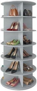 SpaceAid 6 Tier Rotating Shoe Rack Tower, Spinning Shoe Display Lazy Susan by SpaceAid
