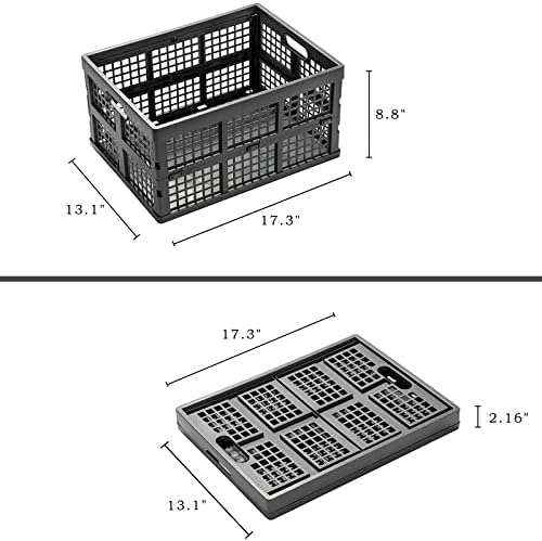 Eslite 34L Large Plastic Folding Storage Crates, Collapsible Crates - Image 4