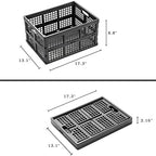 Eslite 34L Large Plastic Folding Storage Crates, Collapsible Crates - Image 4
