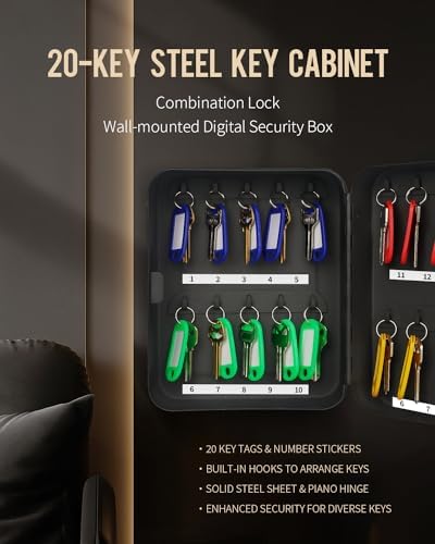 Uniclife 20-Key Steel Key Cabinet - Image 4