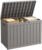 Fancyango 50 Gallon Waterproof Deck Box, Resin Outdoor Storage Box by Warmnestforpets