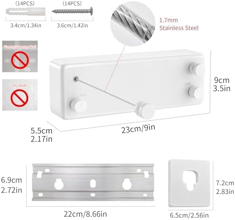 JOOM Retractable Clothesline Indoor, Dual 2 x 13.8 FT Clothes Lines - Image 2