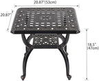 Cast Aluminum Outdoor Side Table, Small Patio Table, Outdoor Coffee Tables - Image 2
