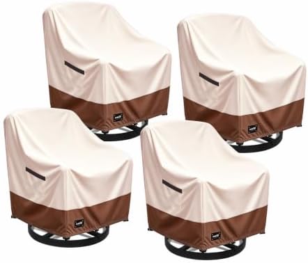 JinHrtoyi Outdoor Chair Covers 4 Pack, 30W x 34D x 38H Inches, 100% Waterproof by JinHrtoyiFurnitureCovers