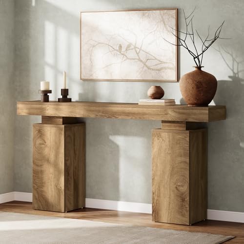 Tribesigns 63-Inch Long Console Table, Farmhouse Entryway Table Behind Couch by Tribesigns