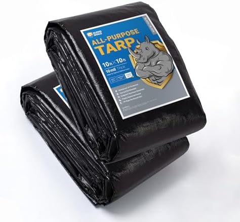 GUARD SHIELD Tarps Heavy Duty Waterproof 10x10 Feet Black Poly Tarp Cover by GUARDSHIELD