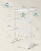 SONGMICS 4-Tier Clothes Drying Rack, 66.6-Inch Tall - Image 5