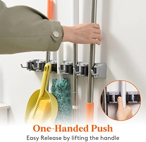 Lifewit Mop and Broom Holder Organizer Wall Hanging Mount, 1 Pack - Image 3