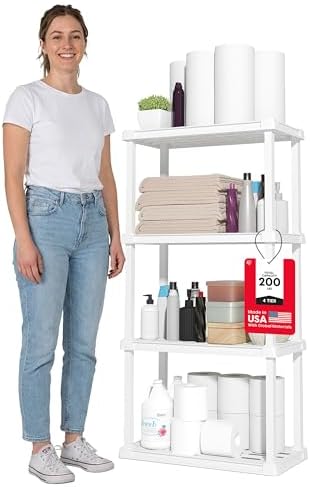 IRIS USA Plastic Storage Shelves |Made in USA| 48"H x 24"W x 12"D by IRISUSA