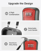 Puroma Key Lock Box Outdoor 4 Digit Code Combination Lockbox House, 1 Red - Image 4