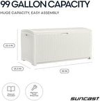 Suncast 99 Gallon Wicker Horizontal Outdoor Deck Box - Image 4