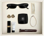 HofferRuffer Faux Leather Vanity Tray, Elegant Desktop Storage Organizer by HofferRuffer