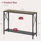Tajsoon Console Table 41.8", 2 Tier Industrial Entryway Table - Image 3