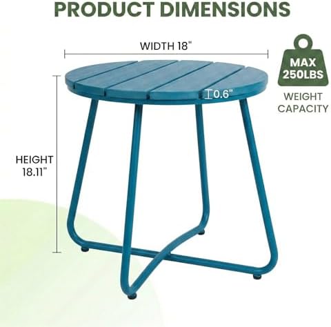 danpinera Outdoor Side Tables, HDPS Patio Table - Image 3