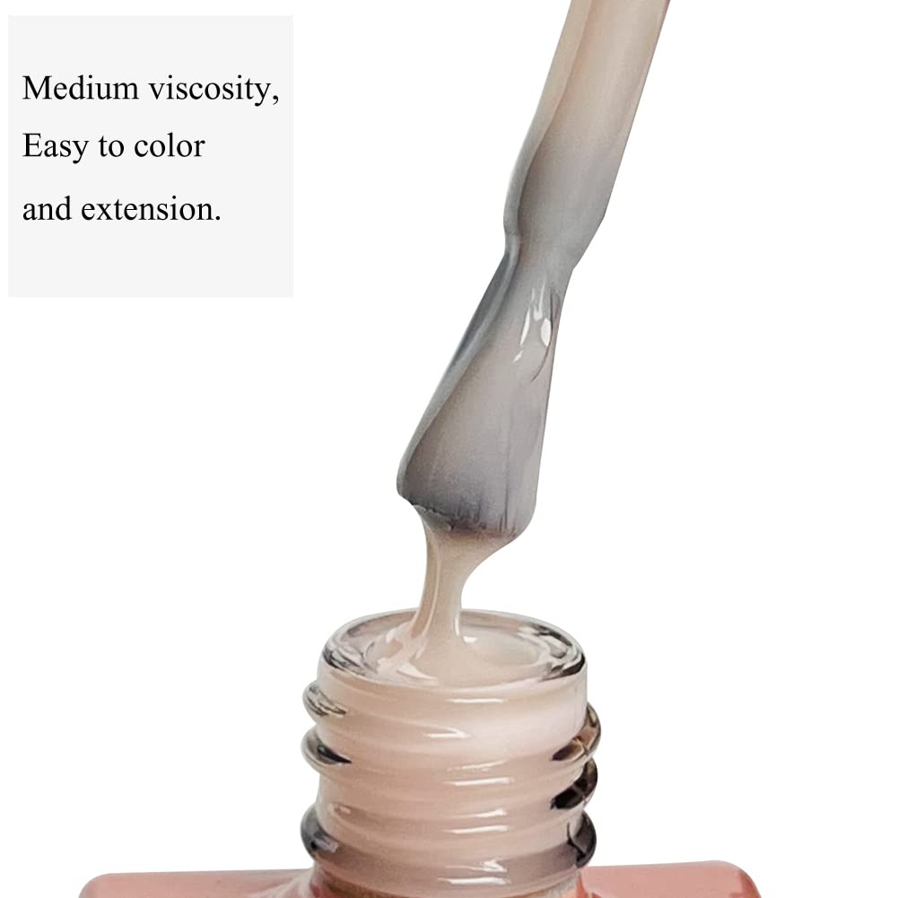 FZANEST Rubber Base Gel Polih Nude Color 6 in 1 Jelly Sheer Beige Builder Gel Thick Base Coat For Nail Strengthener Structure Extension Repair