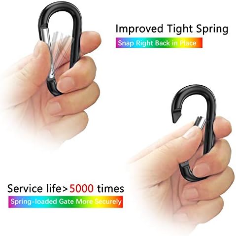 sprookber 3" Aluminum Carabiner D Ring, Caribeener Clips, Spring Snap Hook - Image 3