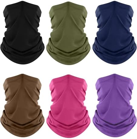 Fuinloth Neck Gaiter, 6 Pack Cooling UV Protection Bandana Face Mask Gator by fuinloth