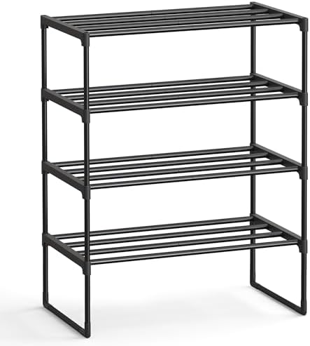 SONGMICS Shoe Rack, Vertical 4-Tier Metal Shoe Organizer by SONGMICSbySONGMICSHOME
