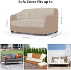 Mrrihand 2-Seater Outdoor Patio Sofa Cover Waterproof 60"W×34"D×30"H Brown - Image 2