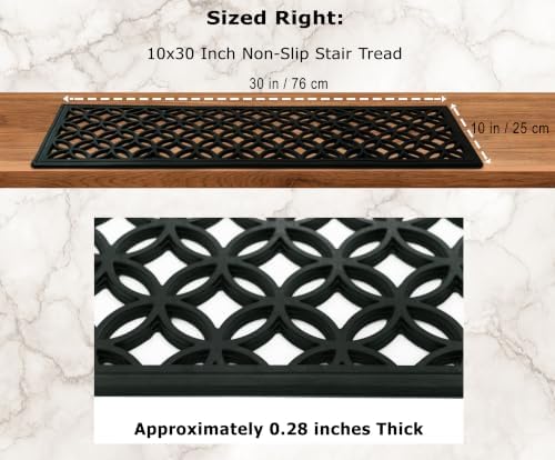 Stair Treads — 6 Pack 10x30 inch Lattice Links Rubber Stair Mats - Image 3