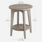 VASAGLE Round Side Table with Lower Shelf, End Table - Image 3