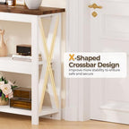 3-Tier Wood Entryway Table: 41" Narrow Console Shelf - Image 5
