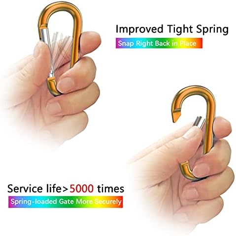 sprookber 3" Aluminum Carabiner D Ring, Caribeener Clips, Spring Snap Hook - Image 3