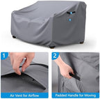 Mrrihand 3-Seater Outdoor Patio Sofa Cover Waterproof 90"W×42"D×32"H Grey - Image 4