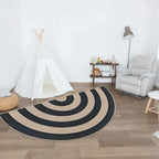 Faux Jute Rug 3x6Ft Half Circle Rainbow Doormat Easy Jute Carpet - Image 5