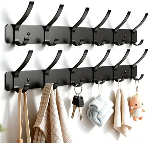 Wall Mounted Coat Rack, 6 Hooks by ZBDPOVT