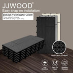 JJWOOD Stone-Look Interlocking Deck Tiles, Matte Rock Texture Outdoor Floor - Image 3