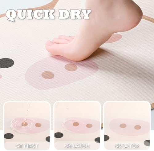 Cute Animals Bath Mat, Quick Dry and Absorbent Microfiber Bath Rug, Non-Slip Rug - Image 4