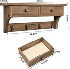 Emfogo Coat Hooks Mounted, Rustic Wood Coat Rack Mount Shelf - Image 6