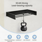 Wall Mounted Laundry Drying Rack, Carbon Steel Foldable & Retractable Clothes - Image 2