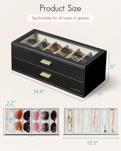 VLANDO 12-Slot Sunglasses Organizer Case - Image 4