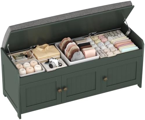 HOMEFORT 41.3" Shoe Bench with Lift Top Storage, Entryway Bench with Cushioned by HOMEFORT
