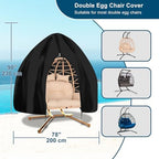 RICHIE 90”x78” Patio Double Egg Chair Cover Waterproof & UV Resistant, - Image 2