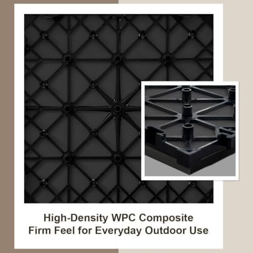 JJWOOD Stone-Look Interlocking Deck Tiles, Matte Rock Texture Outdoor Floor - Image 5