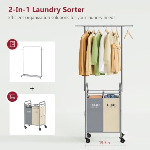 Tajsoon 2 Section Laundry Sorter Hamper - Image 4