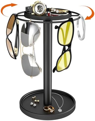 LSK 360° Rotating Sunglasses Organizer, Glasses Holder by LSK